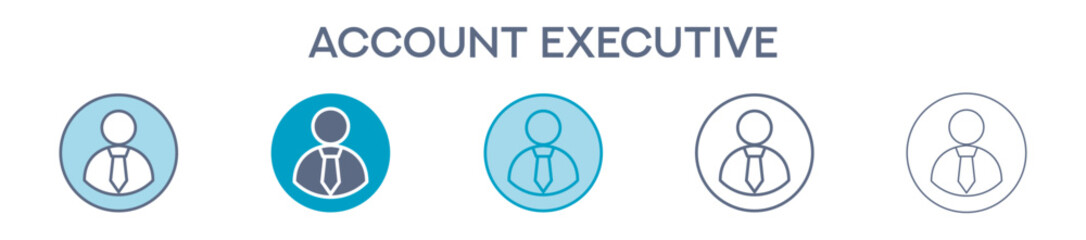 Account Executive Element For Design Graphic - Multi Styles. Vector Illustration Of Two Colored And Black. Multiple Icons Designs Can Be Used For Mobile, Ui, Web 