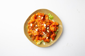 Spicy Korean Fried Chicken with Sweet Chili Sauce 매콤달콤한 한국식 닭강정