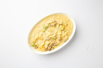 Creamy Korean Tteokbokki with Cheese Sauce 크림 치즈 소스 떡볶이