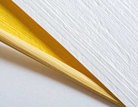 Angled paper layers, white textured over smooth yellow