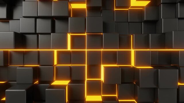 Abstract 3D geometric background with glowing lines