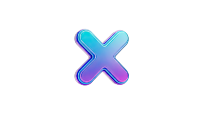 3D iridescent letter X