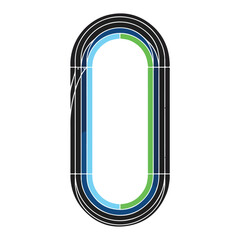 Obraz premium Oval racing track with multiple lanes.