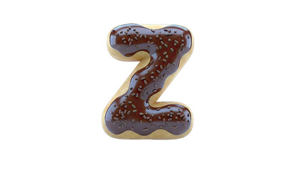 Fototapeta premium Chocolate Frosted Donut Shaped Letter Z with Sprinkles