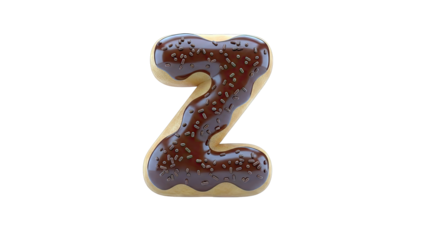Chocolate Frosted Donut Shaped Letter Z with Sprinkles