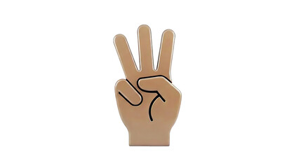 Fototapeta premium Brown Hand Showing Three Fingers