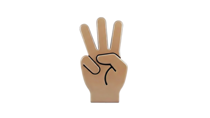 Brown Hand Showing Three Fingers