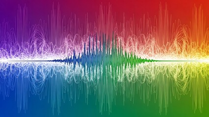 Vibrant colorful sound wave spectrum gradient.