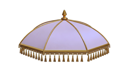 Ornate Golden Lamp Shade with Tassels