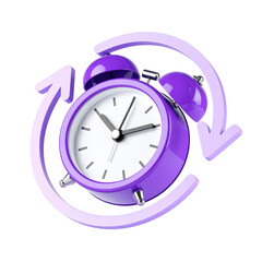 Purple Alarm Clock with Rotation Arrows