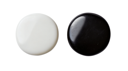 A harmonious black and white yin yang symbol with smooth reflective surfaces