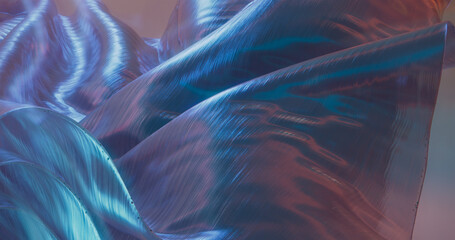 Abstract Iridescent Waveform 3D Background 03