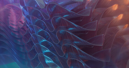 Abstract Iridescent Waveform 3D Background 07