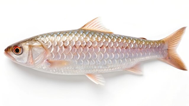 Fresh Whole Fish with Iridescent Scales Isolated