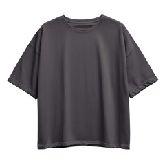 Plain Dark Gray Oversized T-Shirt Mockup for Apparel Design Presentation and Customization, Casual Style, Comfortable Fit, Front View on white background