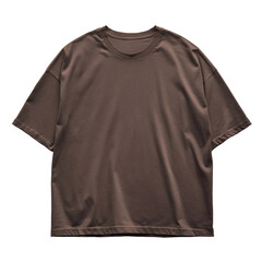 Stylish Brown Oversized T-Shirt Mockup for Modern Apparel Presentation, Streetwear Fashion, Comfortable Fit, Front View on white background