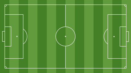 Soccer Field with Vertical Grass Stripes Top View Illustration © Lucas Maia