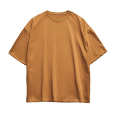 Caramel Oversized T-Shirt Mockup for Apparel Design Display, Casual Wear, Comfortable Fashion, Front View, Modern Style on white background