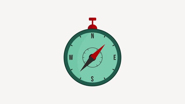 Compass icon animated shows a simple cartoon compass pointing north in a fun loop.