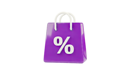 Purple shopping bag with percentage symbol