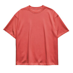 Light Red Oversized T-Shirt Mockup for Casual Apparel Designs, Soft Tones, Comfortable Fit, Front View on white background