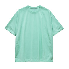 Mint Green Oversized T-Shirt Mockup for Fresh Apparel Designs, Pastel Casual Wear, Comfortable Fit, Front View on white background
