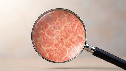 Magnified Psoriasis Skin Texture With Red Patches