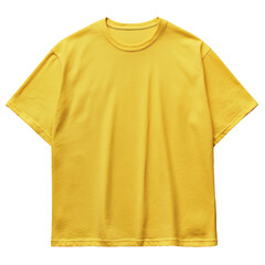 Bright Yellow Oversized T-Shirt Mockup for Cheerful Apparel Designs, Sunny Casual Wear, Comfortable Fit, Front View on white background