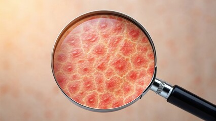 Magnified Skin Texture Showing Red Patchy Inflammation