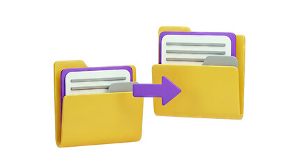 3D Icon of File Transfer Between Folders