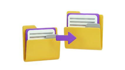 3D Icon of File Transfer Between Folders