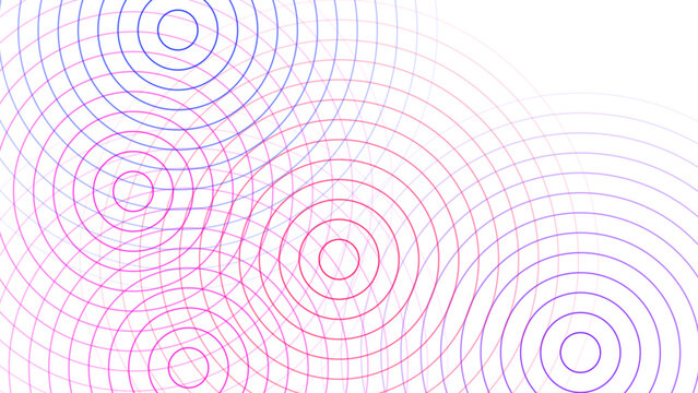 Abstract Circular Ripple Pattern Background in Pink and Blue