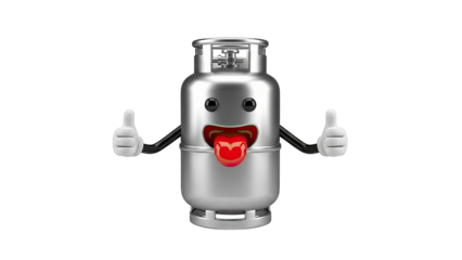 Happy Gas Cylinder Character Giving Thumbs Up