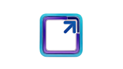 3D Expand Icon with Blue and Purple Gradient
