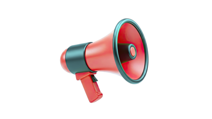 Red Megaphone on a White Background