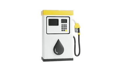 3D Cartoon Gas Pump with Droplet Icon