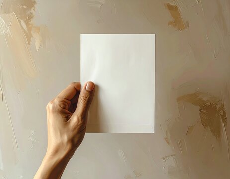Mano gen&eacute;rica sosteniendo una papeleta en blanco