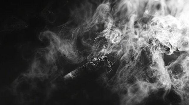 A monochrome image featuring a swirling pattern of smoke and fire.