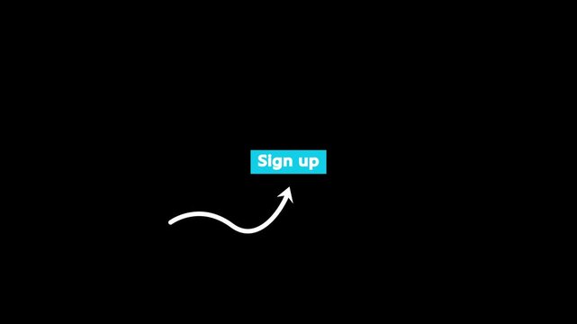 Blue " Sign Up" Button with White Arrow on Black Background .