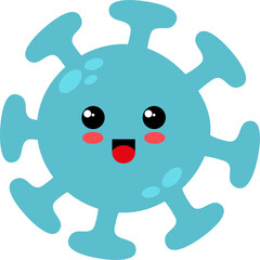 Fototapeta premium Cute Cartoon Virus Character