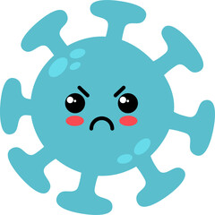 Obraz premium Cute Cartoon Virus Character