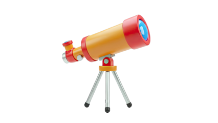 Cartoon Telescope on a Tripod