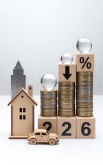 2026: falling interest rates boost home, car loans and economic growth visually.