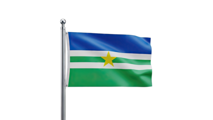 Flag of Kabardino-Balkaria waving on a flagpole