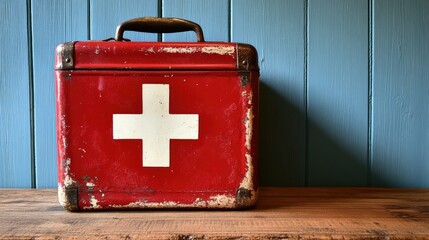 Vintage Red First Aid Kit.