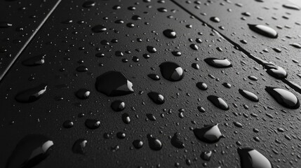 Water Drops on Dark Tiles.
