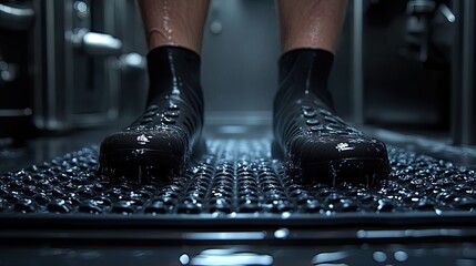 Wet Cycling Shoes Shower Floor.
