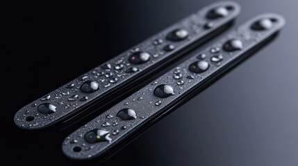 Wet Electronic Strips with Dark Background.