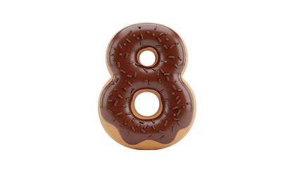 Obraz premium Number 8 Donut with Chocolate Glaze and Sprinkles