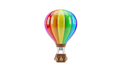 Obraz premium Rainbow Hot Air Balloon with Basket